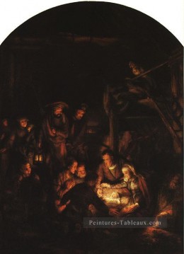Adoration des bergers Rembrandt Peinture à l'huile